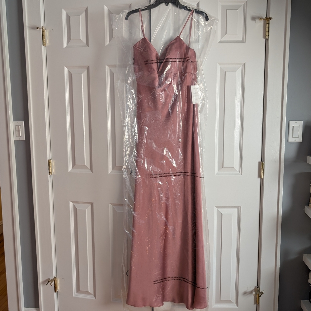 Jenny Yoo Addison Satin Slip Cowl Neck Bridesmaid Dress - Picture 4 of 15